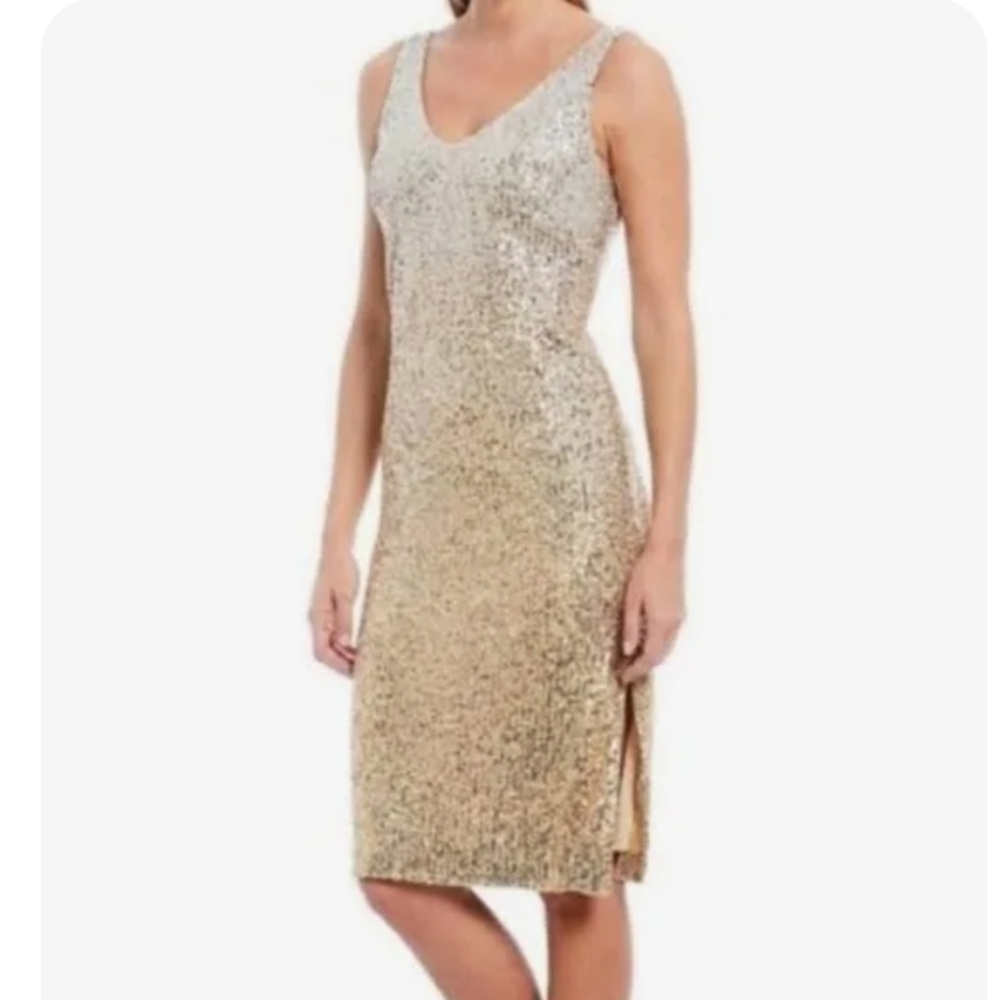 Chelsea & Violet Ombre Sequined Midi Dress